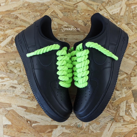 Nike Air Force 1 ブラック ロープシューレース ロープシューレース ブラック 靴紐 2本セット 黒 Air Force 好き