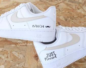 WEDDING Personalized sneakers Air Force 1 Custom wedding just married unisex