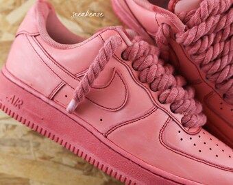 エア フォース 1 カスタム ロープ レース フル レッド タイダイ