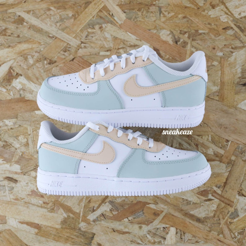 Personalisierte Turnschuhe für Kinder und Babys, Air Force 1, individuelle Pastelltöne für Kleinkinder Amande