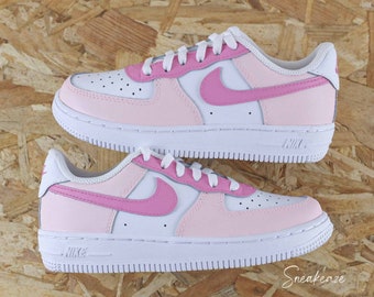 Baskets AF1 custom air force 1 enfants et bébés Baby Pink toddler