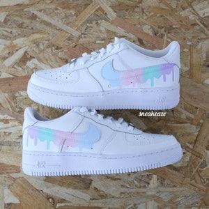 customized sneakers Air Force 1 Drip gradient pastel color unisex flowing effect