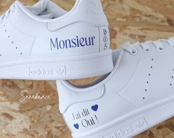 Custom wedding Stan Smith sneakers, personalized for men and women, unisex