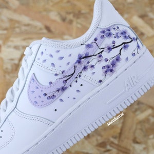 baskets Air Force 1 Custom Sakura Cherry Blossom fleur de cerisier bleu pastel unisexe image 5