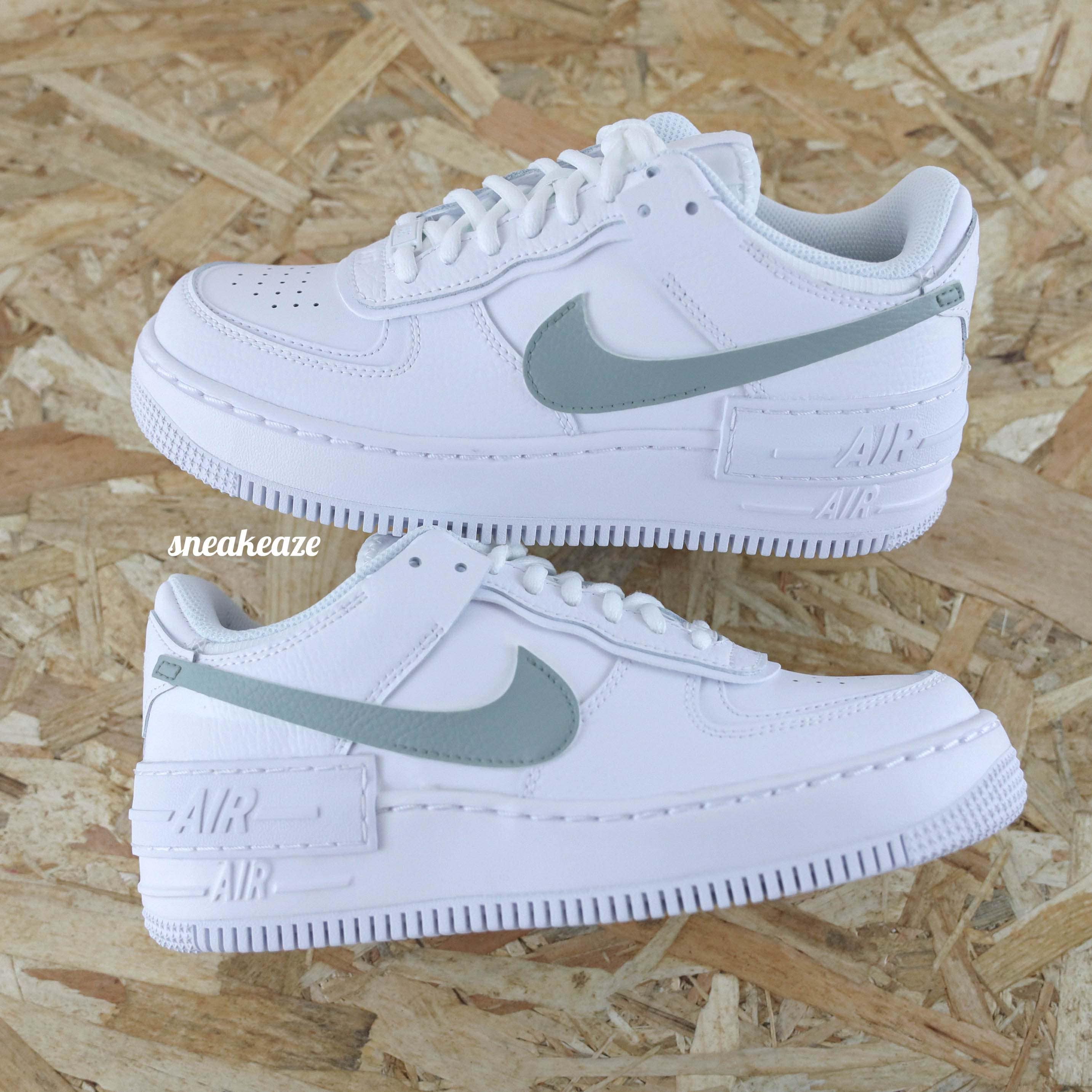 Baskets Air Force 1 Shadow AF1 Custom vert de gris color - Etsy France