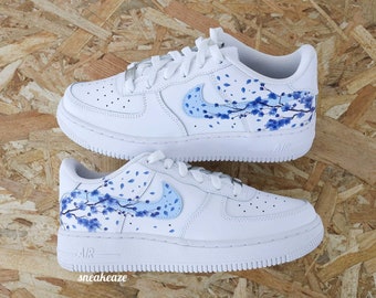 Air Force 1 Custom Sakura Cherry Blossom sneakers pastel blue unisex