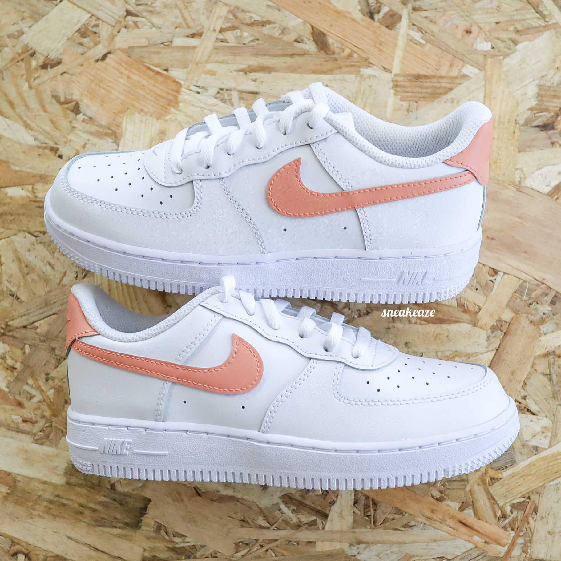 white air forces with colored swoosh