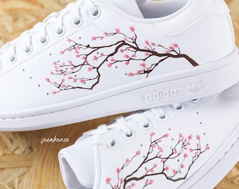 Custom Stan Smith sneakers, Custom Sakura Cherry Blossom, unisex