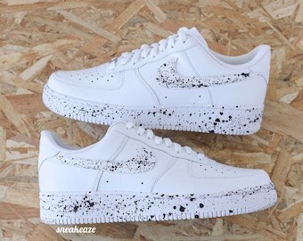 Baskets personnalisées Air Force 1 customs éclaboussures de peinture splash unisexe