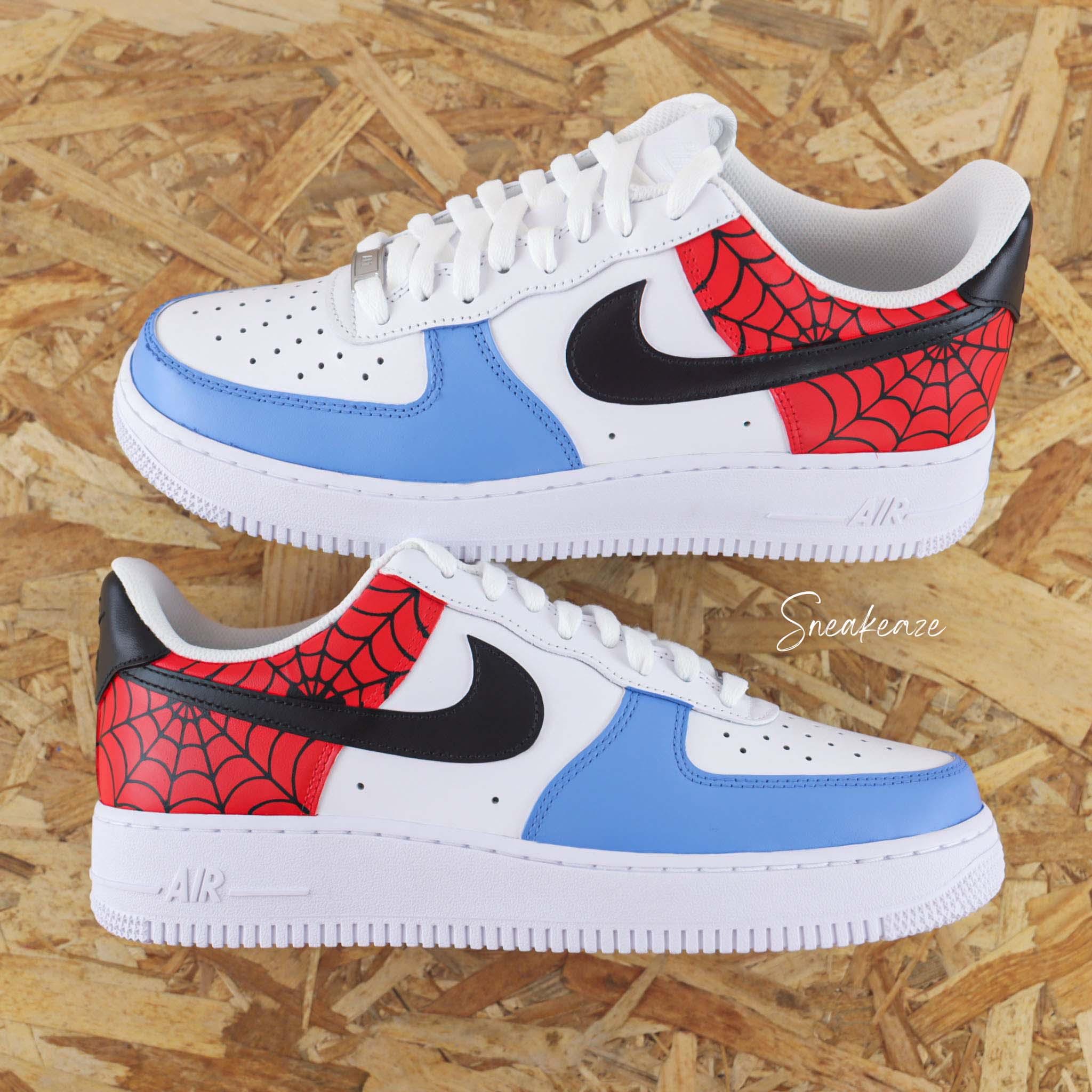 Air Force 1 Custom Spider - Unisex Spider-man Theme Red and Blue