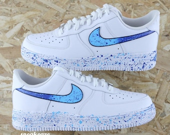 baskets Air Force 1 custom Ocean Blue AF1 Splash