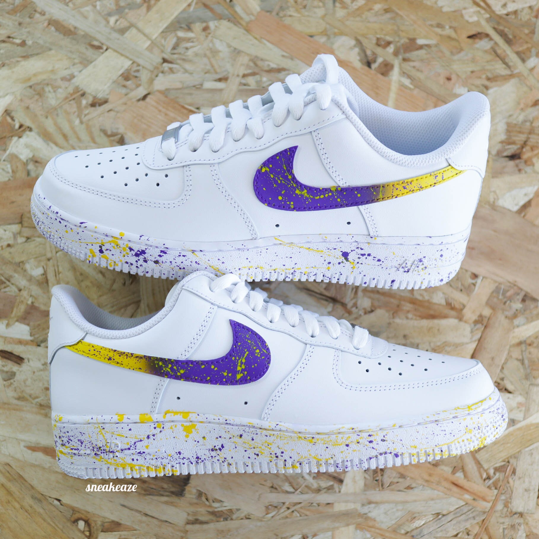 Air Force 1 Splash Custom Lakers Unisex Sneakers Etsy