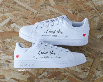 CUSTOM WEDDING chaussures personnalisées baskets Custom i said yes mariage unisexe