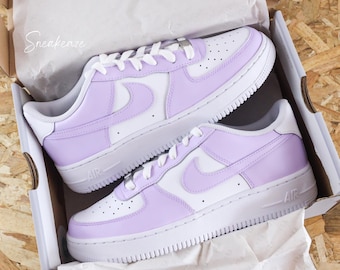 Sneaker unisex AF1 Air Force 1 in colore personalizzato lilla chiaro pastello