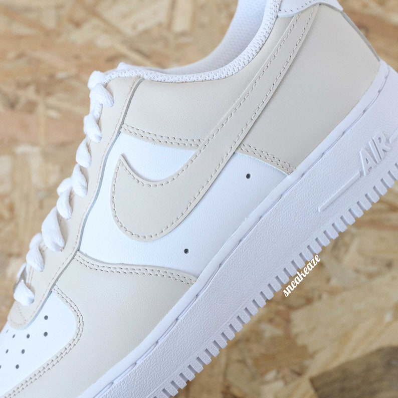 Baskets AF1 Air Force 1 custom color beige clair pastel unisexe image 5