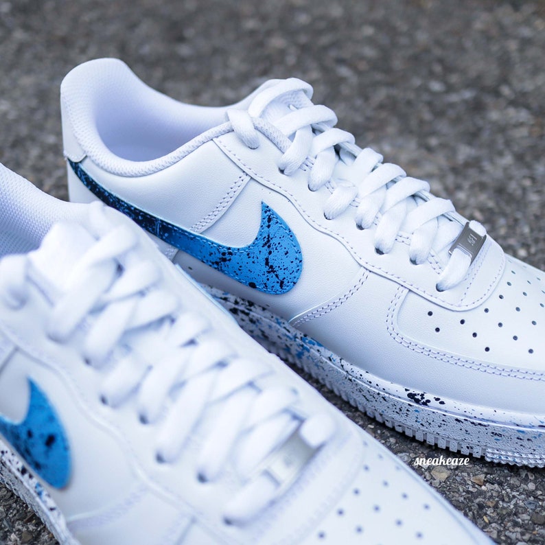 baskets Air Force 1 Splash custom éclaboussures de peinture bleu image 5