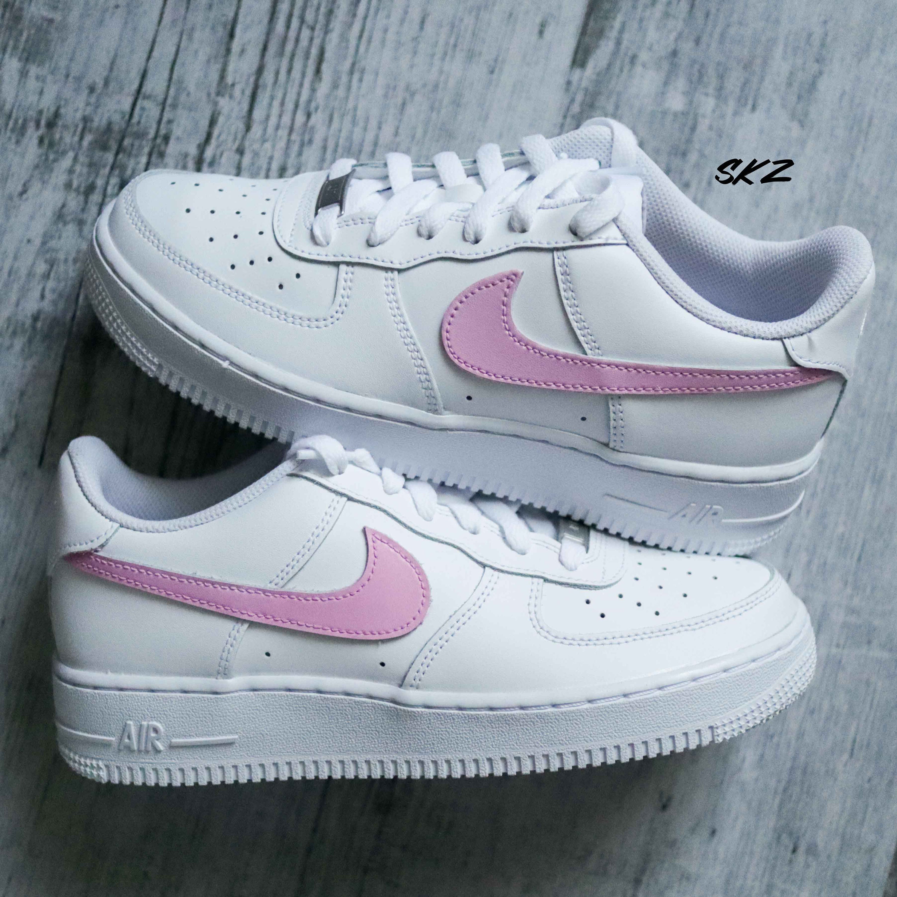 Nike Air Force 1 Color Swoosh Baby Pink | Etsy