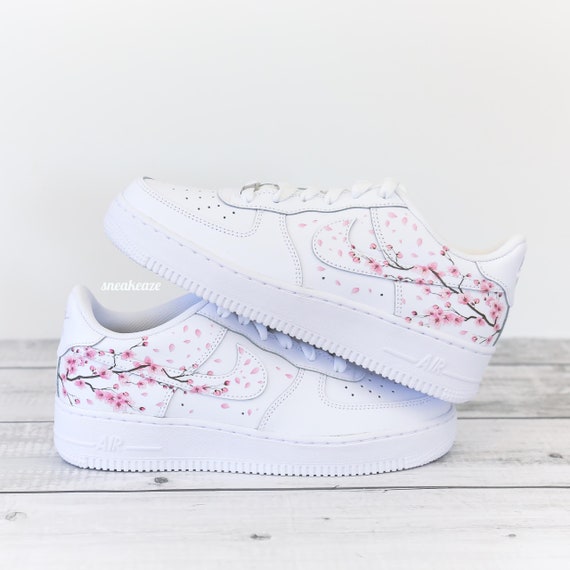 Registrarse Aja Recuerdo Custom Sneakers Air Force 1 Custom Sakura Cherry Blossom - Etsy