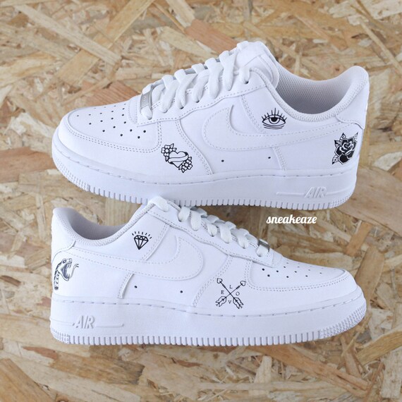 Sneakers AF1 Custom Air 1 Old School Tattoo and Etsy