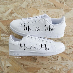 personalized stan smith sneakers Custom mr & mrs wedding unisex