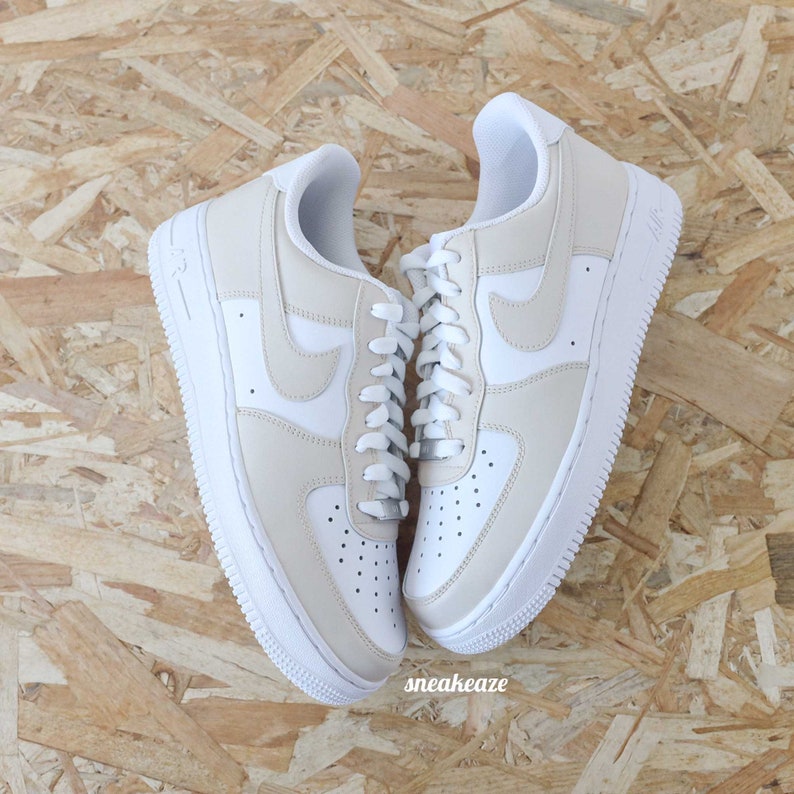 Baskets AF1 Air Force 1 custom color beige clair pastel unisexe image 2