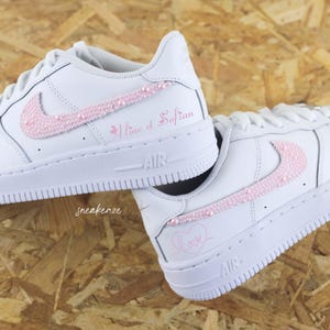 Wedding custom baskets Air force 1 personnalisées mariage perles nacrées prénoms des futures mariés