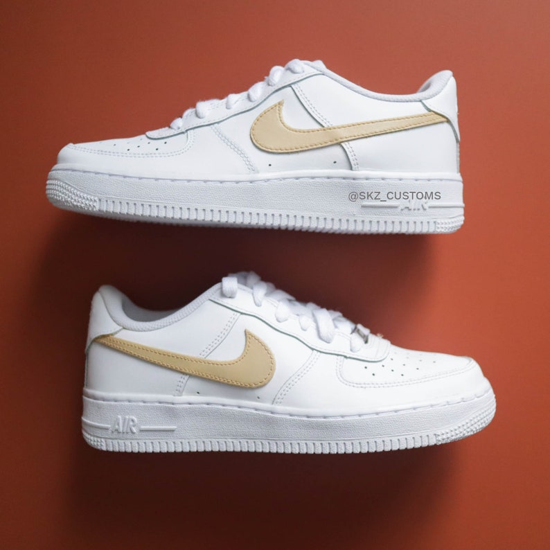 Nike Air Force 1 Color Swoosh Beige | Etsy