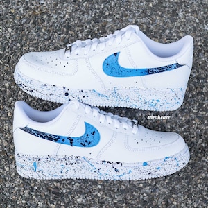 baskets Air Force 1 Splash custom éclaboussures de peinture bleu image 3