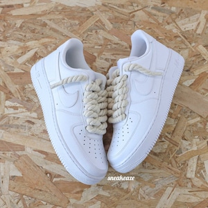 Baskets Air Force 1 custom rope laces beige
