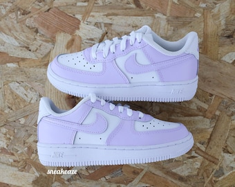 Baskets AF1 custom air force 1 enfants et bébés lila pastel toddler