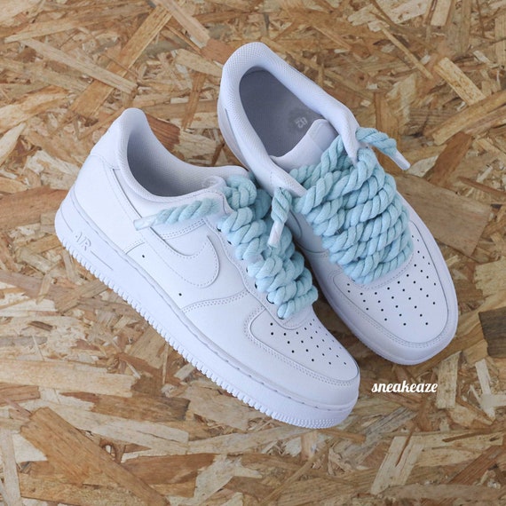 Final Sale-Blue Rope Laces Custom Air Force 1
