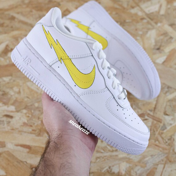 Sneakers AF1 custom Air Force 1 swoosh bliksem unisex - Etsy België