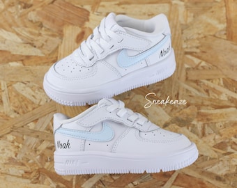 Personalized AF1 custom Air Force 1 children&#39;s sneakers, color of your choice with first name