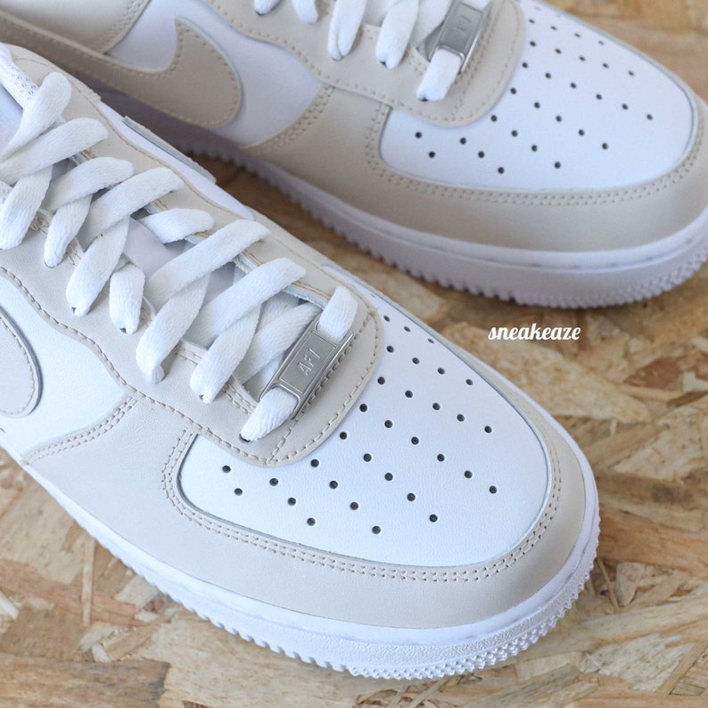 Baskets AF1 Air Force 1 custom color beige clair pastel unisexe image 3