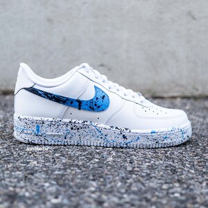 baskets Air Force 1 Splash custom éclaboussures de peinture bleu image 6