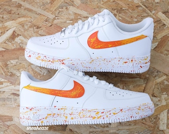 Air Force 1 Splash orange juice custom sneakers