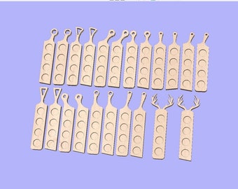 Beer Flight | 22 Designs | Beer Serving Tray | Beer Paddle - Vector files for CNC - (Dxf. Svg. Ai. Eps. Pdf. Crv with toolpaths)