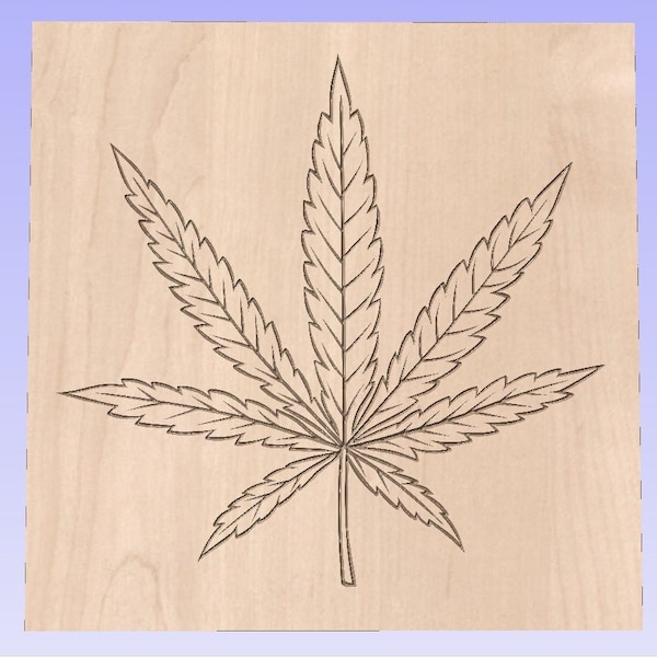 Marajuana Leaf - Vector files for CNC - (Dxf. Svg. Ai. Eps. Pdf. Crv with toolpaths)