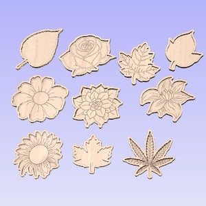 Catchall Tray Flower & Leaf Pack | 10 Designs | Vector files for CNC | Dxf. Svg. Ai. Eps. Pdf. Crv with toolpaths | organizer, Jewelry tray
