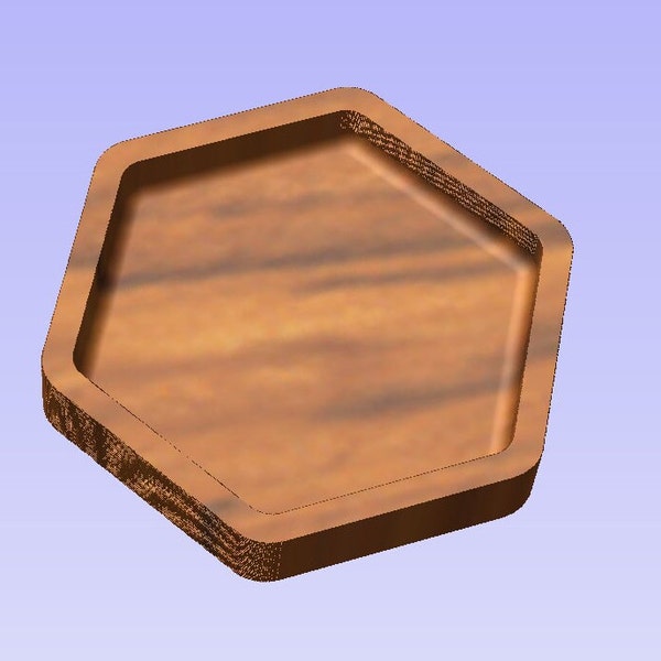 Hexagon Serving Tray | Vector files for CNC | (Dxf. Svg. Ai. Eps. Pdf. Crv with toolpaths) catch all tray, organizer