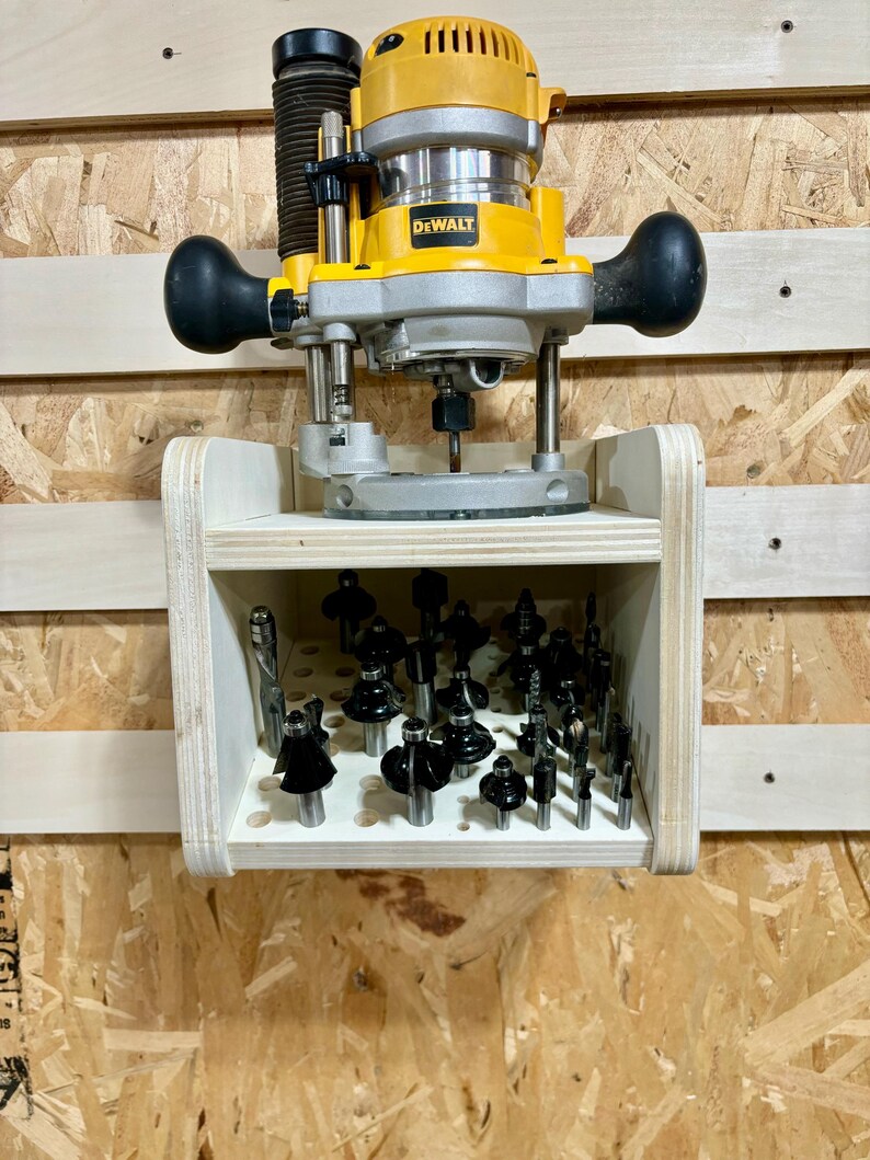 French Head Router Plunge Router & Bit Storage | *DIGITAL FILES* | French Cleat Wall | Dxf ...