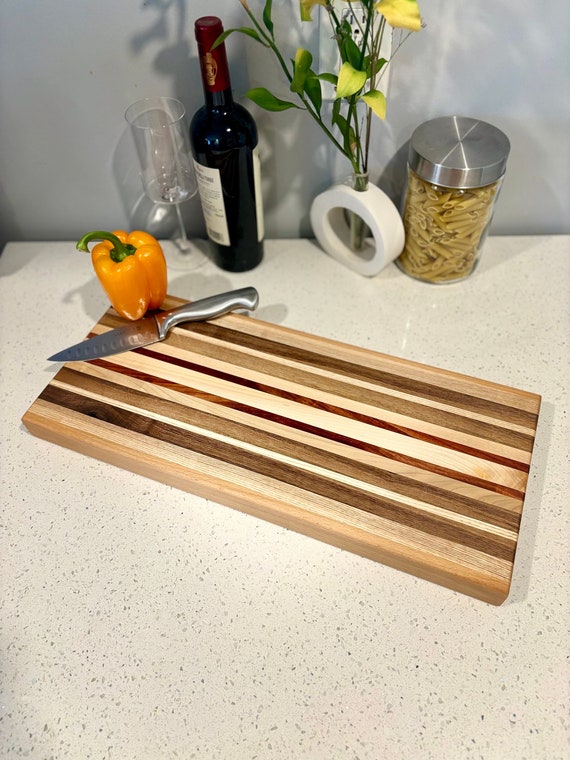 Edge Grain Cutting Board Stunning Edge Grain With Exotic Wood  