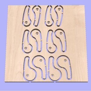 CNC Cam Clamps | 3 Sizes | Vector files for CNC | Dxf. Svg. Ai. Eps. Pdf. Crv with toolpaths | Make Your Own Clamps