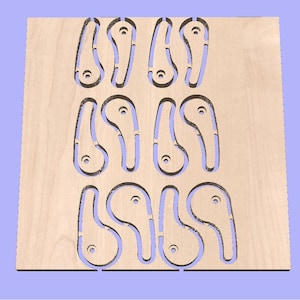 Abrazaderas de leva CNC / 3 tamaños / Archivos CNC / Dxf, Svg, Ai, Eps, Pdf, Crv con trayectorias de herramienta /