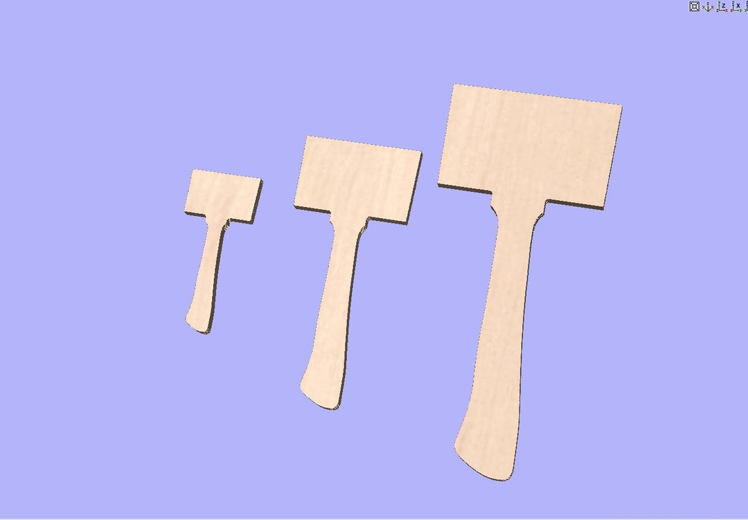 Wood Mallet Template 3 Sizes Vector Files for CNC Dxf. Svg. Ai. Eps