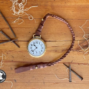 Custom leather pocket watch lanyards wear your pocket watch with jeans image 2