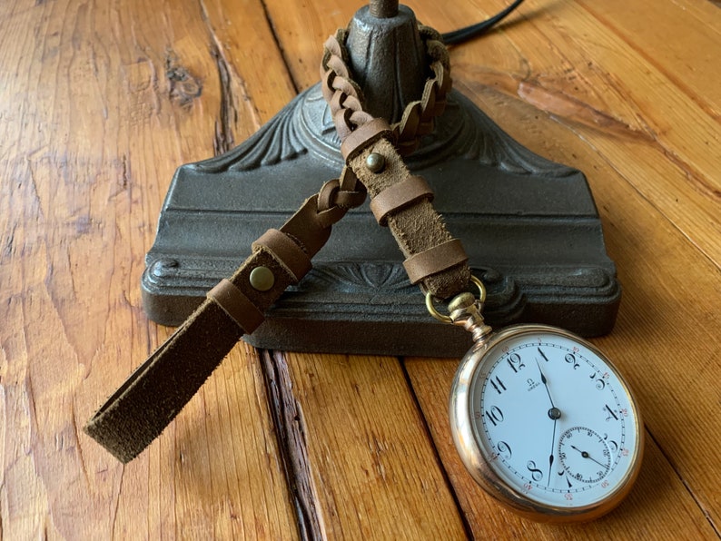 Leather pocket watch lanyards custom made Etsy
