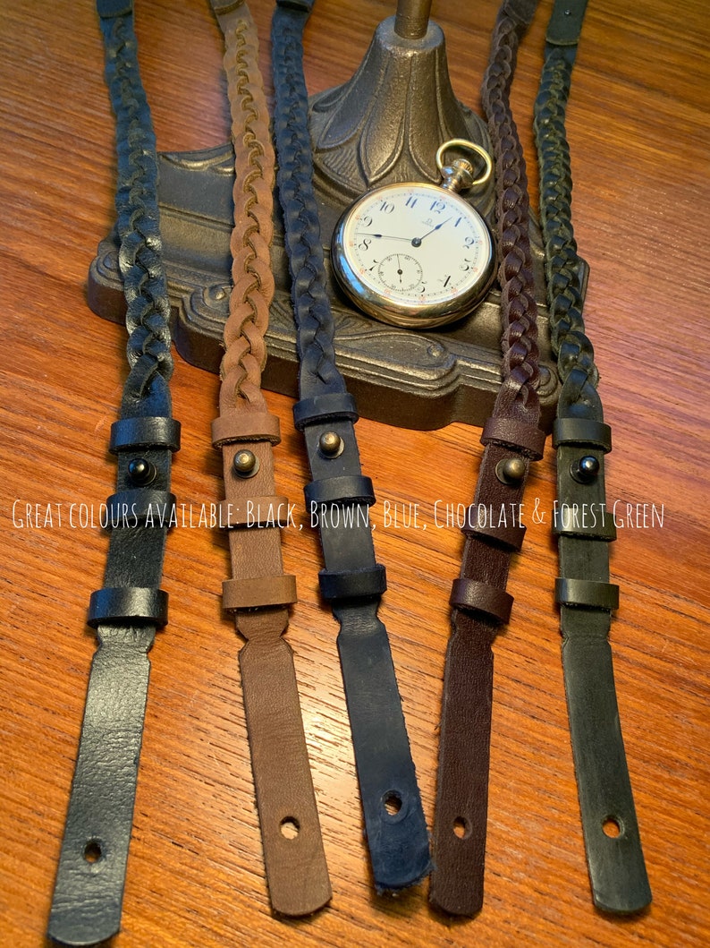 Leather pocket watch lanyards custom made Etsy