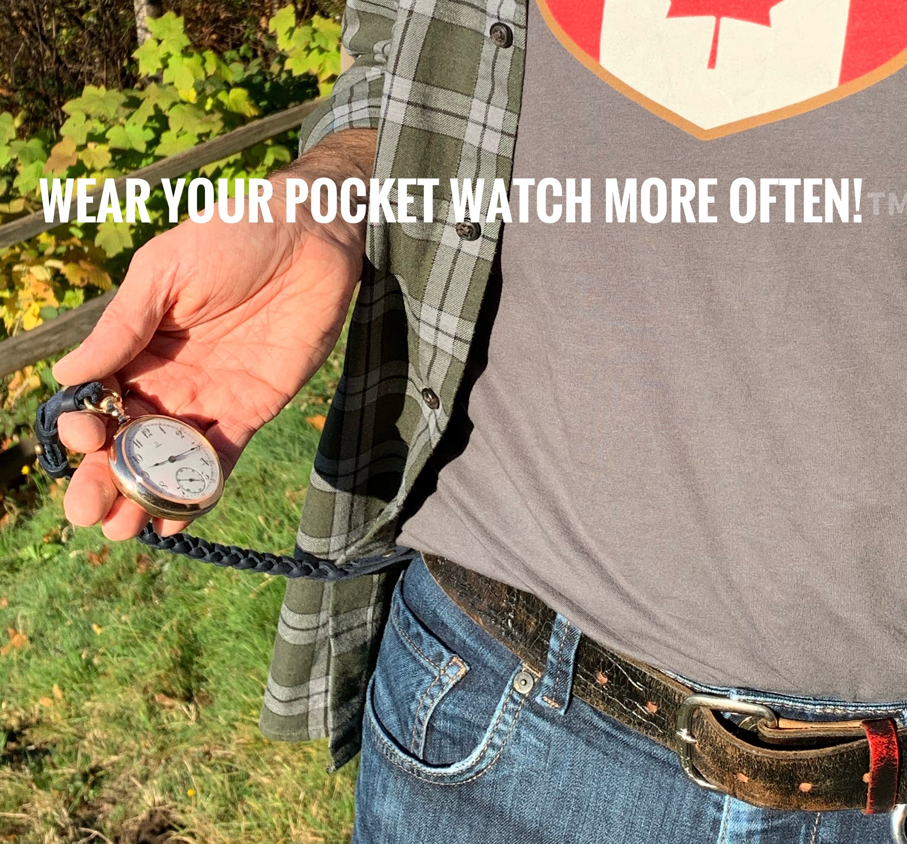 Custom Leather Pocket Watch Lanyards Wear Your Pocket Watch With Jeans