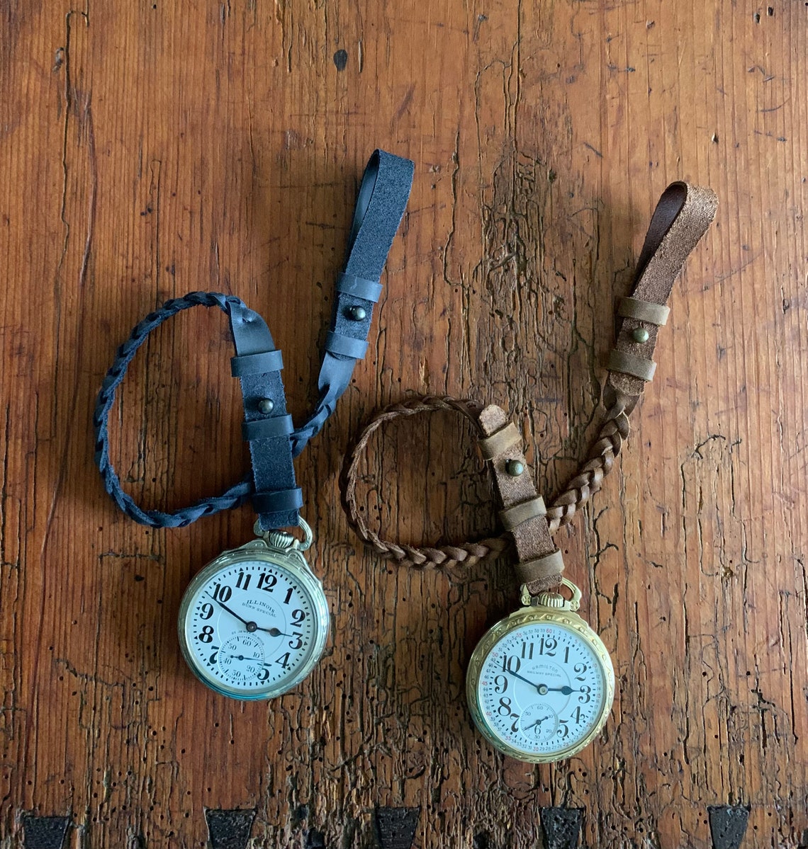 Leather pocket watch lanyards custom made Etsy